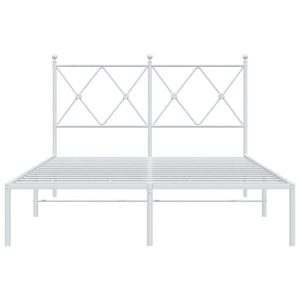vidaXL Bedframe met hoofdbord metaal wit 120x190 cm