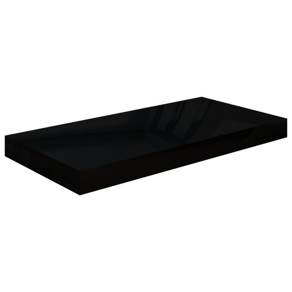 vidaXL Wandschappen zwevend 4 st 50x23x3,8 cm MDF hoogglans zwart