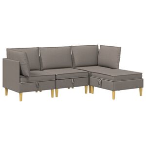 vidaXL Modulaire Sofa Set met Opslag 4 st Taupe Stof