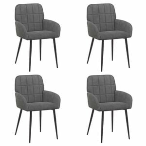 vidaXL Eettafelstoelen 4 st fluweel Donkergrijs 57 x 50 x 85 cm