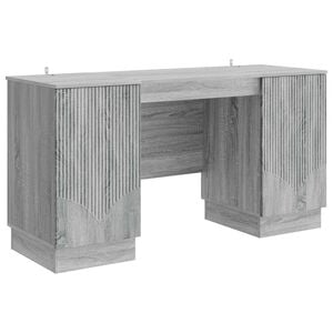 vidaXL Bureau met plank Grijs sonoma 142,5 x 50 x 75 cm Bewerkt hout