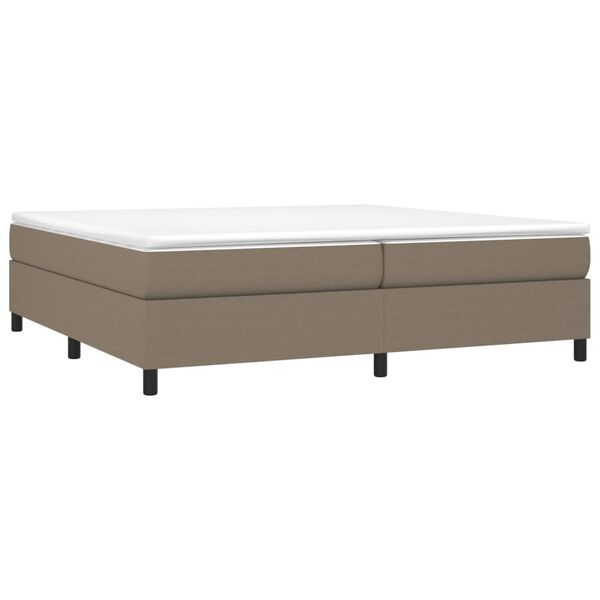 vidaXL Boxspring met matras stof taupe 200x200 cm