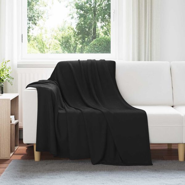 vidaXL Kleden 24 pcs Zwart 200 x 150 cm Fleece