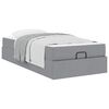 vidaXL Bedframe met matras met matras 2 pcs Lichtgrijs Stof