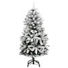 vidaXL Kunstkerstboom met scharnieren 150 LED en kerstballen 120 cm