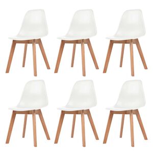vidaXL Eetkamerstoelen 6 st kunststof wit