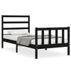 vidaXL Bedframe met hoofdbord massief hout zwart 90x200 cm
