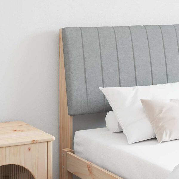 vidaXL Gestoffeerd hoofdbord Lichtgrijs 200 cm Massief grenenhout