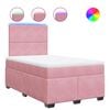 vidaXL Boxspring met matras fluweel roze 120x190 cm
