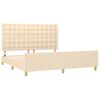 vidaXL Bedframe met hoofdeinde stof cr&egrave;mekleurig 180x200 cm