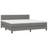 vidaXL Boxspring met matras en LED stof donkergrijs 200x200 cm