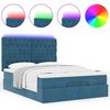 vidaXL Ottoman bed met matrassen en LED's 140x190cm fluweel