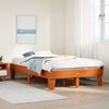 vidaXL Bedframe zonder matras massief grenenhout wasbruin 135x190 cm