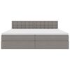 vidaXL Opbergbed met LED met matras met LED Taupe 200 x 200 cm Stof