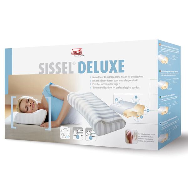 Sissel Orthopedisch kussen Deluxe 63x33x(10-12) cm wit SIS-110.003