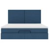 vidaXL Ottoman bed met matras en LED's 160x200cm stof blauw