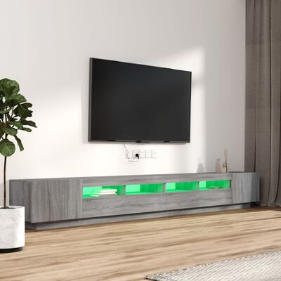 vidaXL 3-delige Tv-meubelset met LED's bewerkt hout grijs sonoma eiken