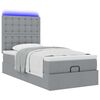 vidaXL Ottoman bed met matras en LED's 90x190cm stof lichtgrijs