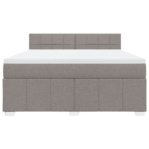 vidaXL Boxspring met matras stof taupe 180x200 cm