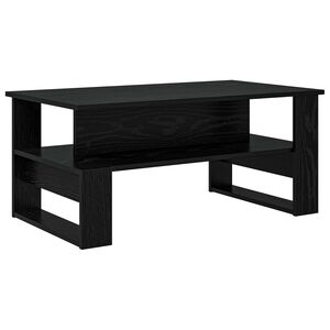 vidaXL Salontafel Zwart Eiken 90 x 50 x 40 cm Bewerkt hout