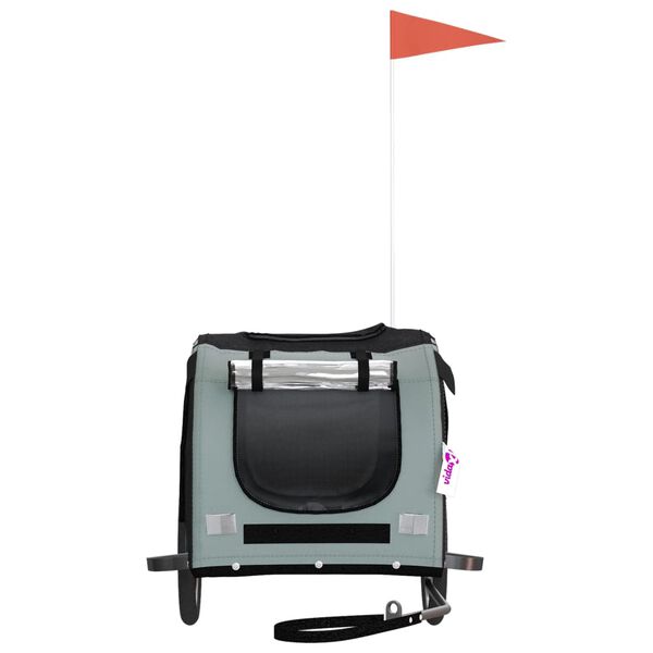 vidaXL Hondenfietstrailer oxford stof en ijzer zwart en grijs