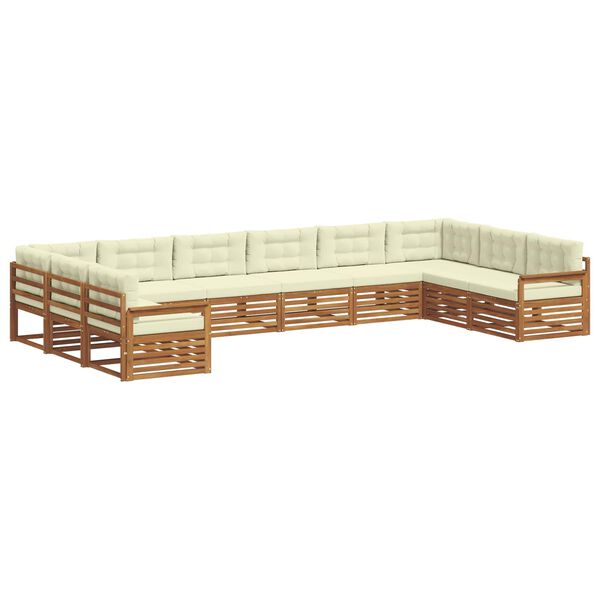 vidaXL Sofa-Sets 8 pcs Natuurlijk en Cr&egrave;me Massief Acaciahout