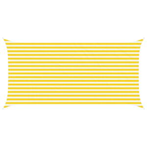 vidaXL Zonneschaduwzeil Geel en Wit 5 x 2,5 m 100% Polyester Oxford