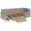 vidaXL Tuin Sofa Set 9 st 8-Aantal zitplaatsen Beige en Licht Grijs