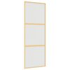 vidaXL Schuifdeur 76x205 cm mat ESG-glas en aluminium goudkleurig