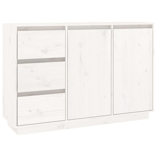 vidaXL Dressoir 111x34x75 cm massief grenenhout wit