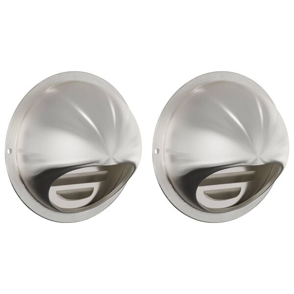 vidaXL Luchtventilatie roosters 2 pcs Zilver 80 mm Roestvrij staal