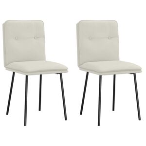 vidaXL Eetkamerstoelen 2 st fluweel cr&egrave;mekleurig