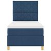 vidaXL Boxspring bed met matras met hoofdeinde Blauw 90 x 200 cm Stof