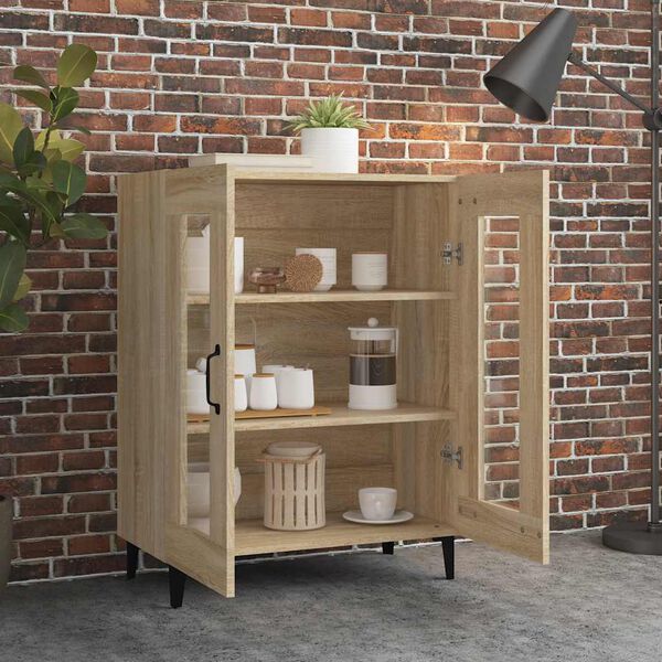 vidaXL Dressoir 69,5x34x90 cm bewerkt hout sonoma eikenkleurig