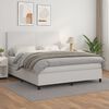 vidaXL Boxspring met matras kunstleer wit 160x200 cm