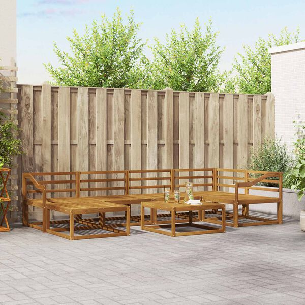 vidaXL Buiten bankenset 7 pcs Naturel Massief Acaciahout