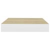 vidaXL Wandschappen zwevend 2 st 23x23,5x3,8 cm MDF eikenkleurig wit