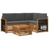 vidaXL Buiten bankenset 5 pcs Natuurlijk en Antraciet 59 x 59 x 37 cm