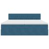 vidaXL Bed met LED-striplichten Donkerblauw 180 x 200 cm Fluweel