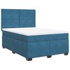 vidaXL Boxspring met matras fluweel blauw 140x190 cm