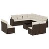 vidaXL 12-delige Loungeset met kussens poly rattan bruin