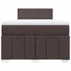 vidaXL Boxspring met matras stof donkerbruin 120x190 cm
