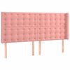 vidaXL Boxspring met matras fluweel roze 180x200 cm