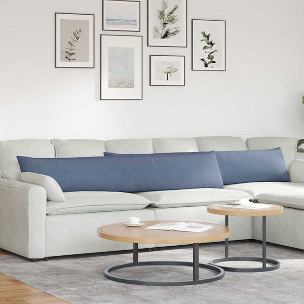 vidaXL Sofa Kussens 2 stuks Blauw 200 x 40 cm Cordstof