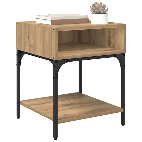 vidaXL Nachtkastje Artisan Eiken 40 x 40 x 50 cm Bewerkt hout