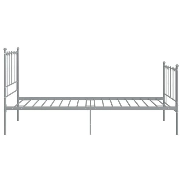 vidaXL Bedframe metaal grijs 100x200 cm