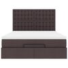 vidaXL Ottoman bed met matras en LED's 140x200cm stof donkerbruin