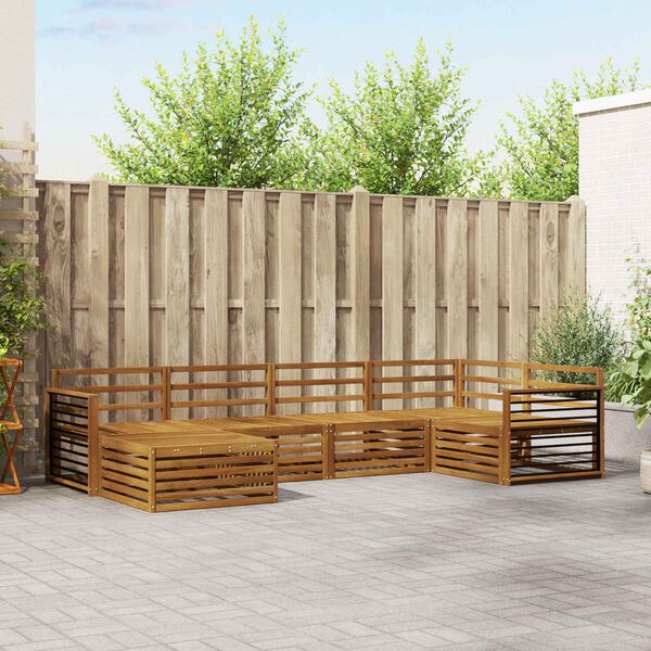 vidaXL Buiten bankenset 6 pcs Naturel