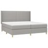 vidaXL Boxspring met matras en LED stof lichtgrijs 200x200 cm