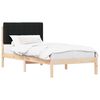 vidaXL Bedframe met Gevoerd Hoofdgedeelte Natuurlijk en Zwart
